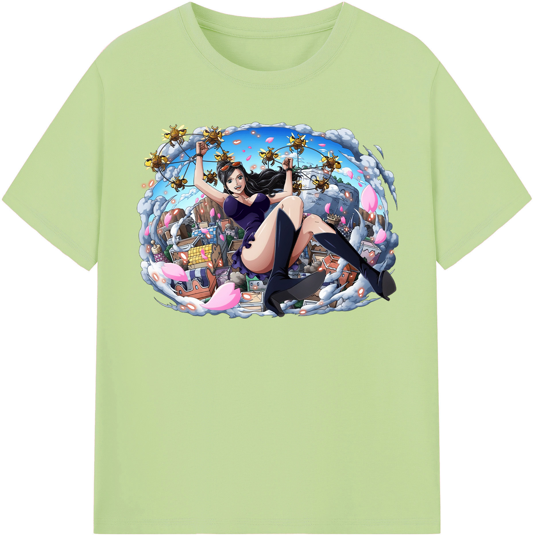 ワンピース ニコ・ロビン ONE PIECE Nico Robin 綿100％半袖Tシャツ（フロントプリント）